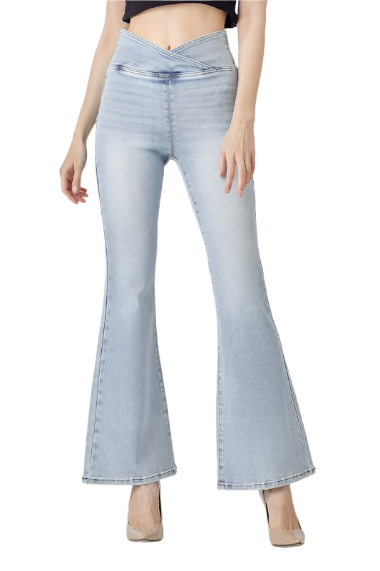Damen Flair Jeans Hohe Taille Denim 0