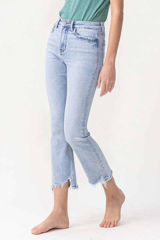 Damen Kick Flare Jeans Hohe Taille Denim 3