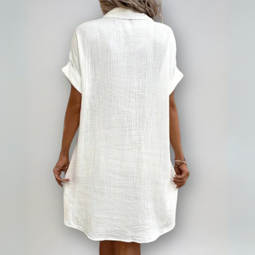 Damen Kurzarmkleid mit entspanntem Schnitt 1