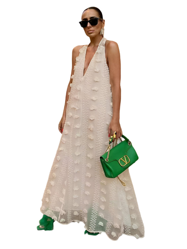 Damen Maxikleid Floral Halterdesign Sommer Festlich 0