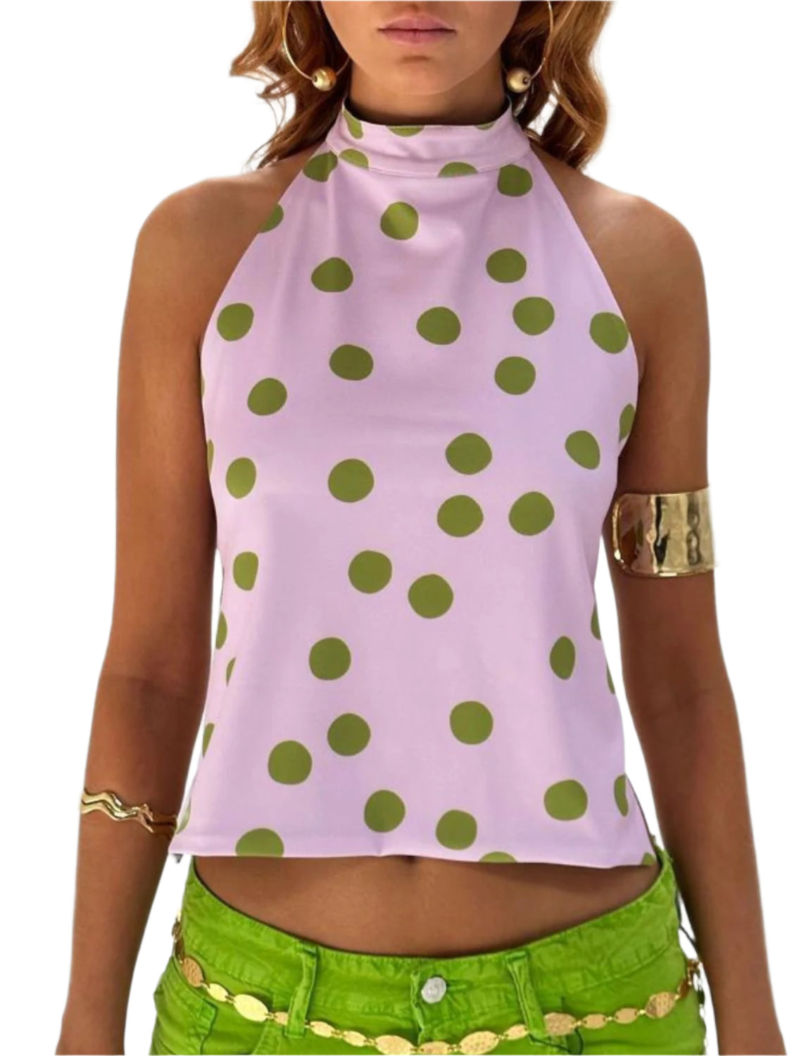 Damen Tanktop mit Rückenausschnitt und Print 0