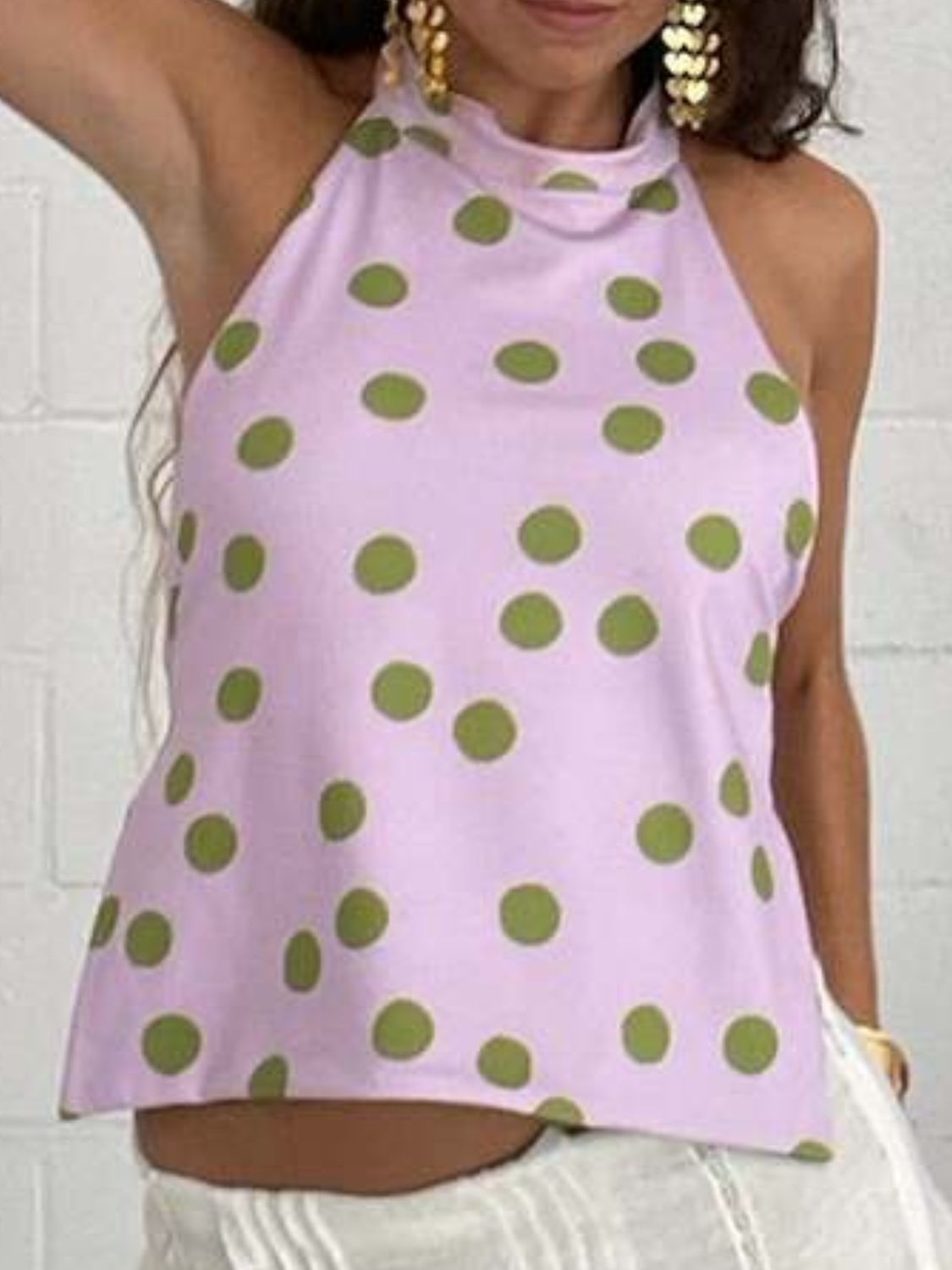 Damen Tanktop mit Rückenausschnitt und Print 3