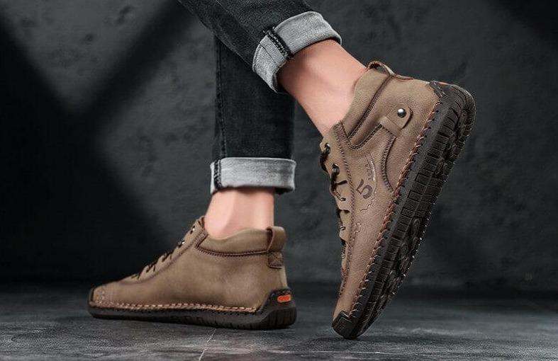 Handgenähte Vintage Lederstiefeletten