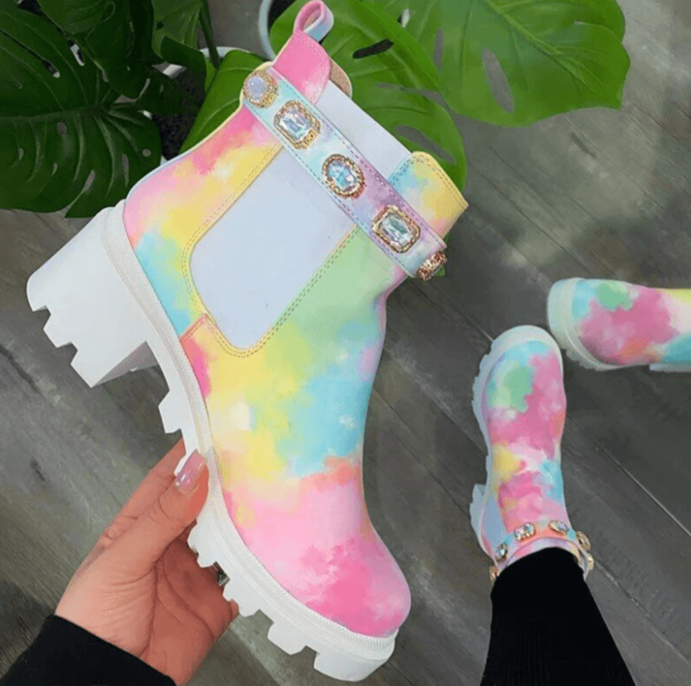 Tie Dye-Stiefeletten