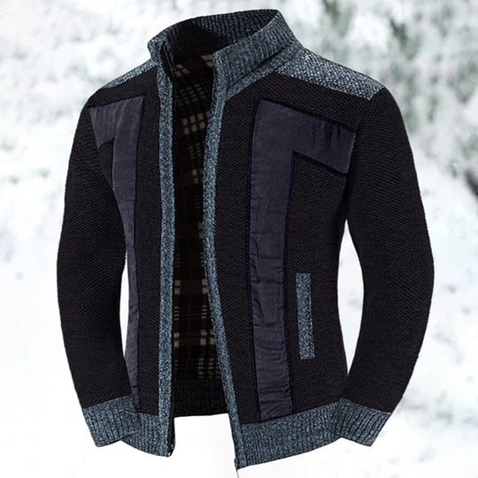 Herren Weste Reißverschluss Wool Blend Mit Pullover Innenfutter 3
