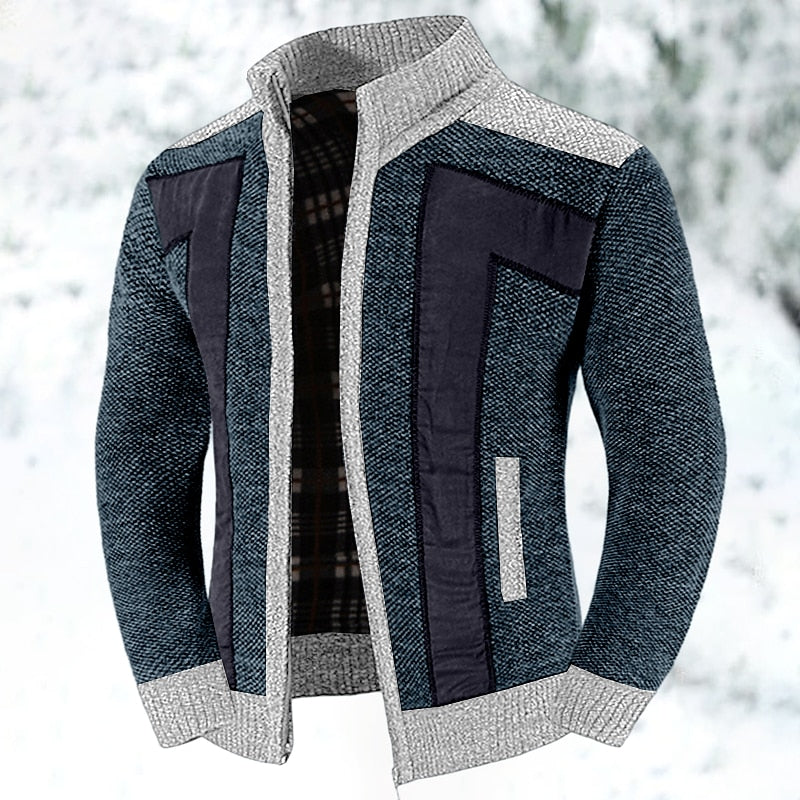 Herren Weste Reißverschluss Wool Blend Mit Pullover Innenfutter 5