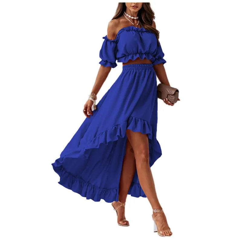 Variant image for Damen Maxikleid Rüschen Stil Leichtes Material für Sommer Veranstaltungen-9