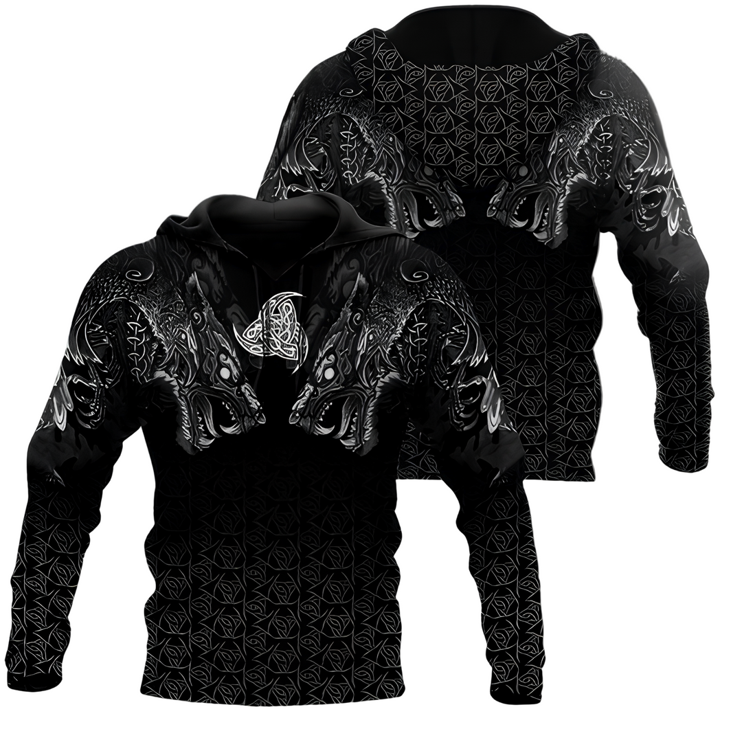 Variant image for Herren Kapuzenpullover Wikinger Stil Bequem Baumwollmischung-1