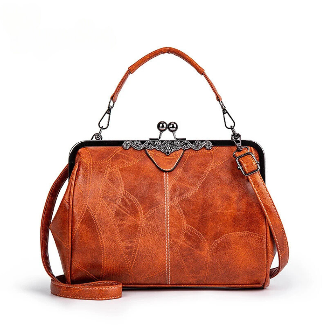 Damen Handtasche Retro-Chic Kunstleder Geräumig Elegant 5