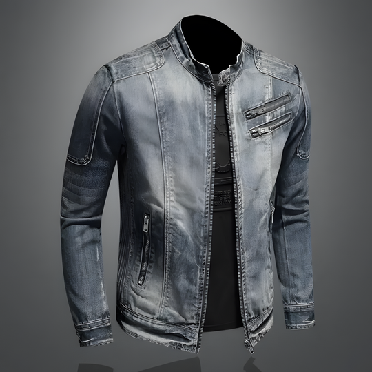 Herren Jacke Retro Jeansjacke Baumwolle Polyester Vintage-Charme 1