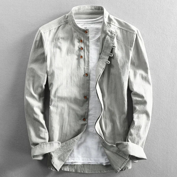 Variant image for Herren Bluse Japanischer Stil Elegante Baumwolle-22