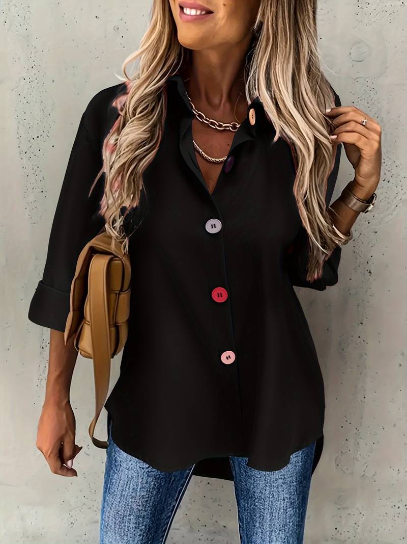 Variant image for Damen Langarmshirt Basic Baumwolle für Vielseitige Looks-9