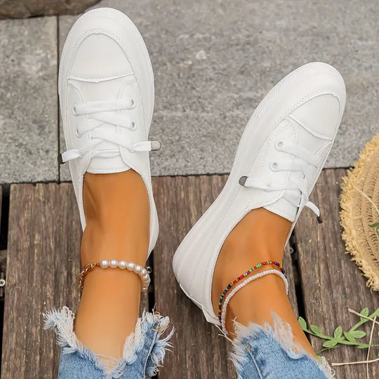 Damen Freizeitschuhe Flach Komfortabel Kunstleder 2