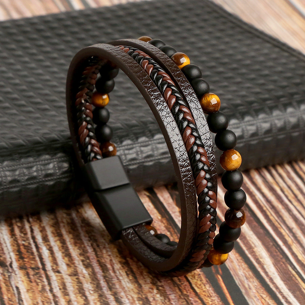 Herren Armband Set Elegantes Kunstleder Design mit Robuster Passform 1