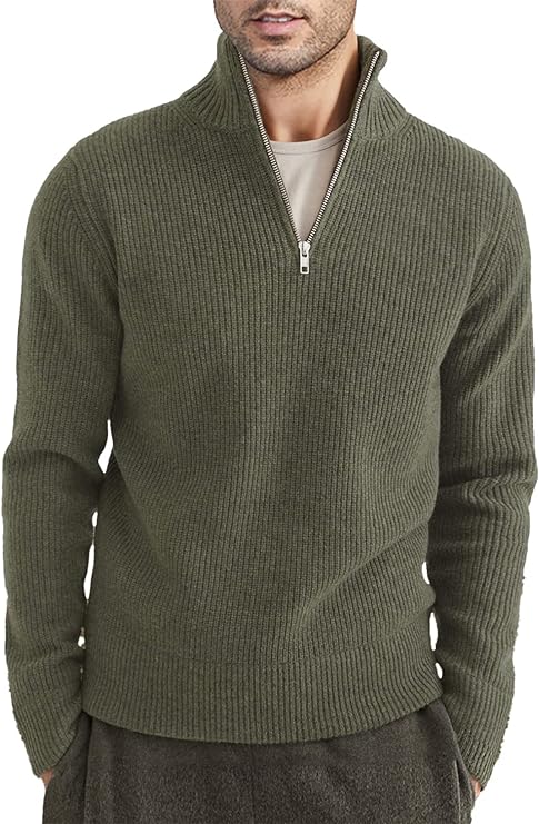 Herrenpullover Zipper Italienisches Design Baumwollmischung-1
