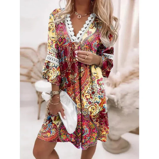 Variant image for Damen Kleid Blumendesign Leichtes Material Sommerkleid-5