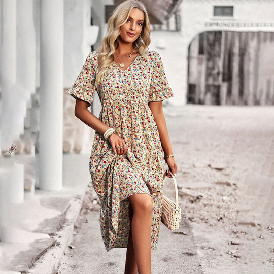 Variant image for Damen Kleid Floral Leicht Baumwolle für Sommerausflüge-1