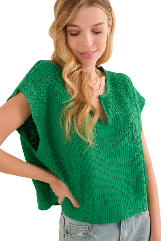 Ärmelloser Pullover für Damen in Grün 0