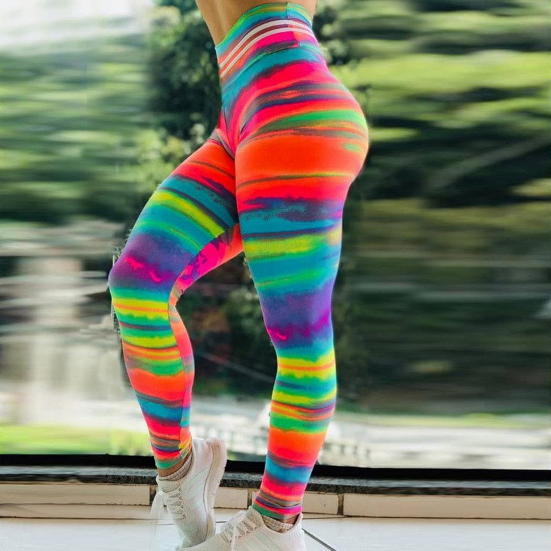 Bedruckte Leggings Mit Hoher Taille