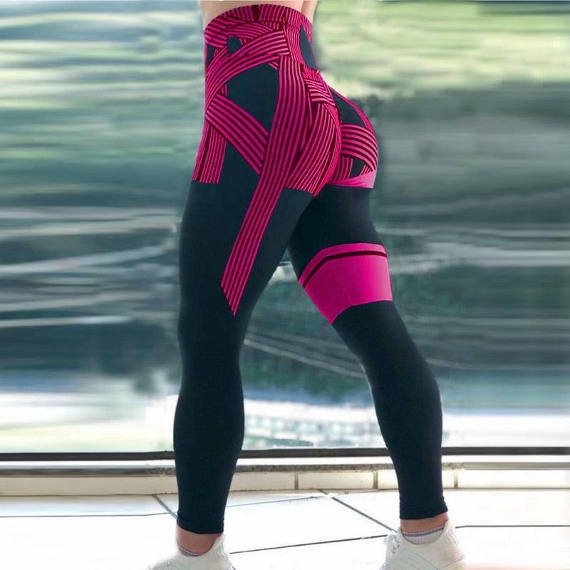 Bedruckte Leggings Mit Hoher Taille