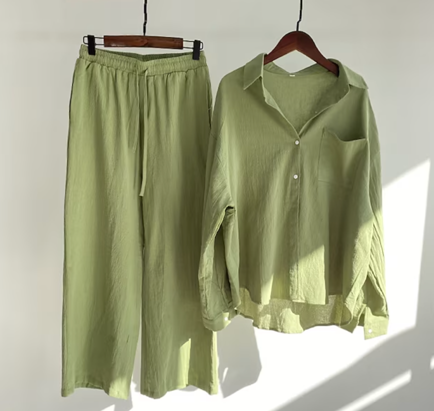 Variant image for Damen Set Zweiteilig Modernes Leinen für Stil und Komfort-1