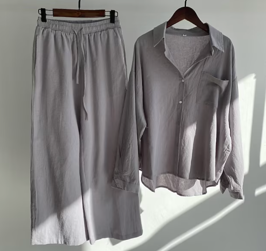 Variant image for Damen Set Zweiteilig Modernes Leinen für Stil und Komfort-29