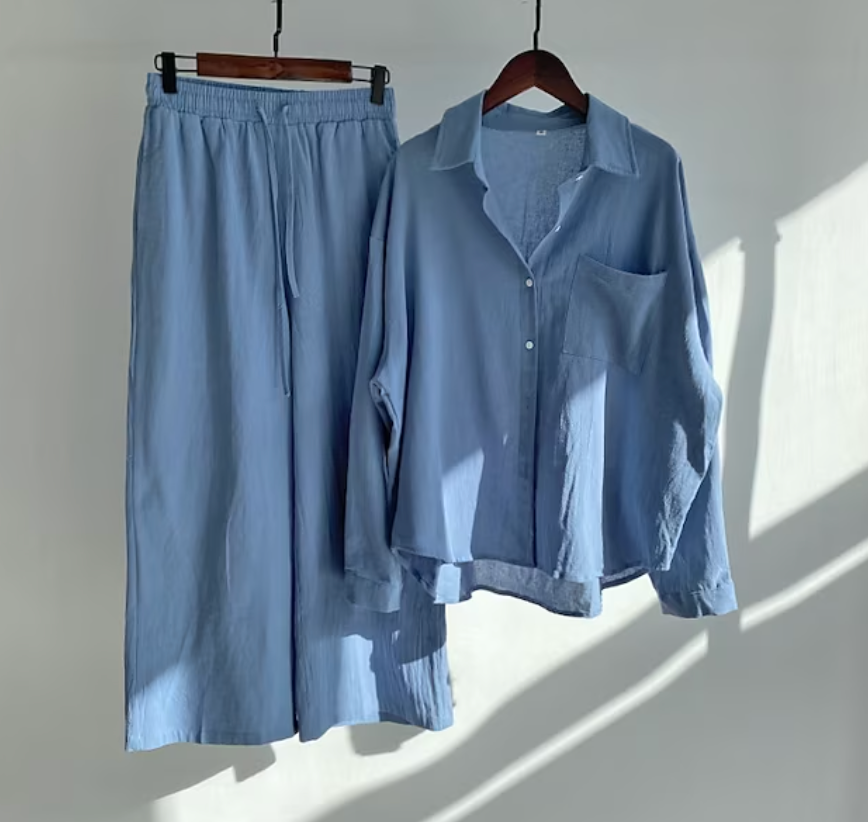 Variant image for Damen Set Zweiteilig Modernes Leinen für Stil und Komfort-22
