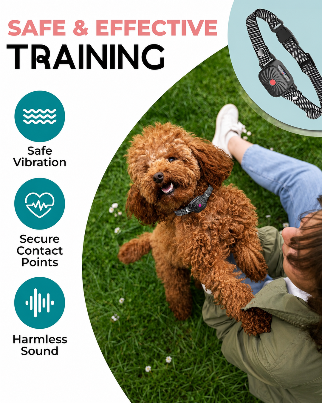 Halsband für kleine Hunde mit Ton und Vibration