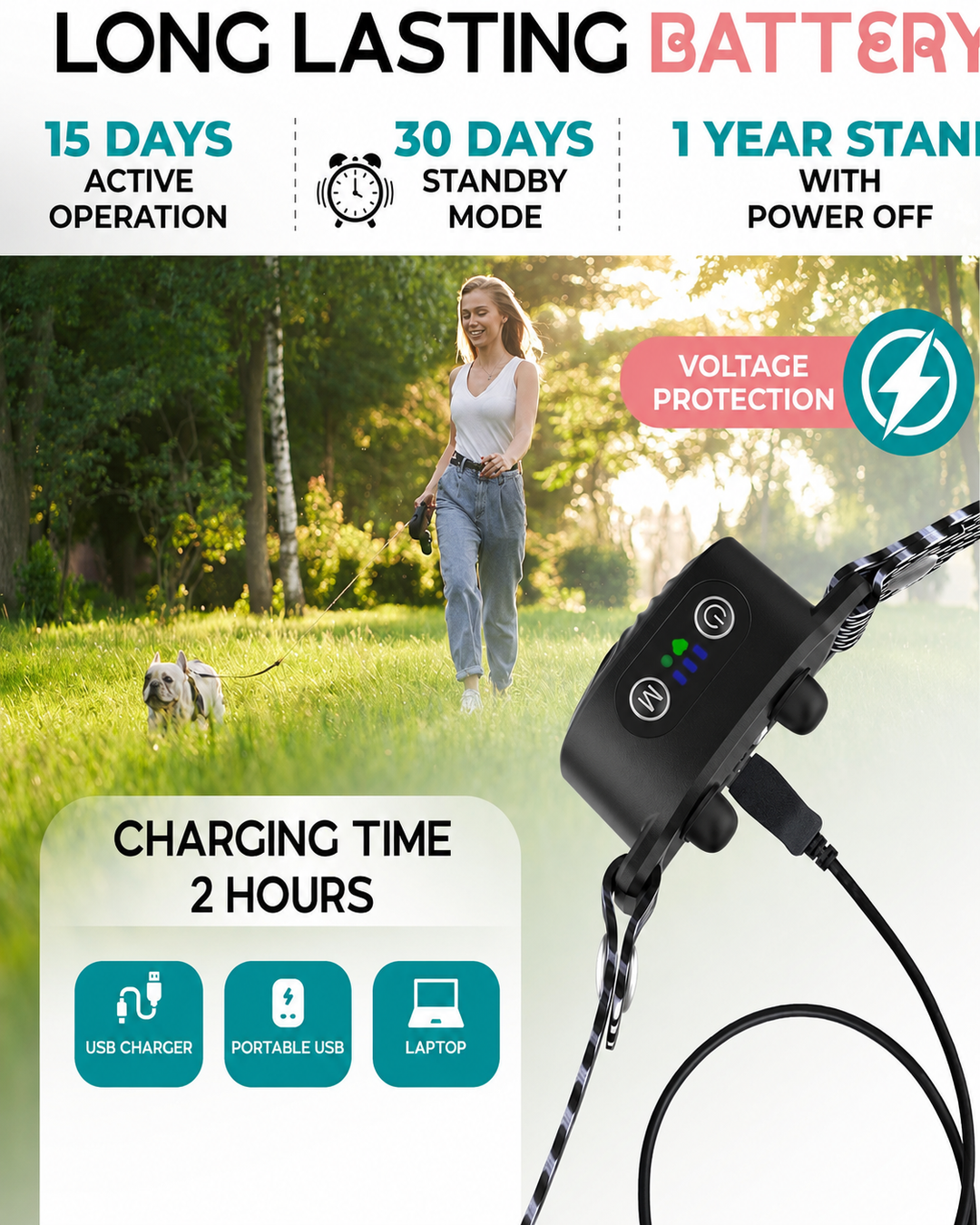 Halsband für kleine Hunde mit Ton und Vibration