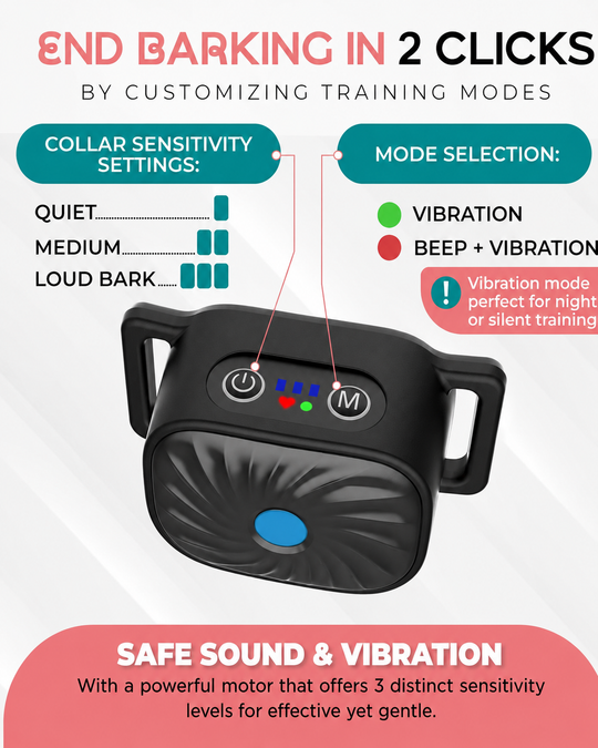 Halsband für kleine Hunde mit Ton und Vibration