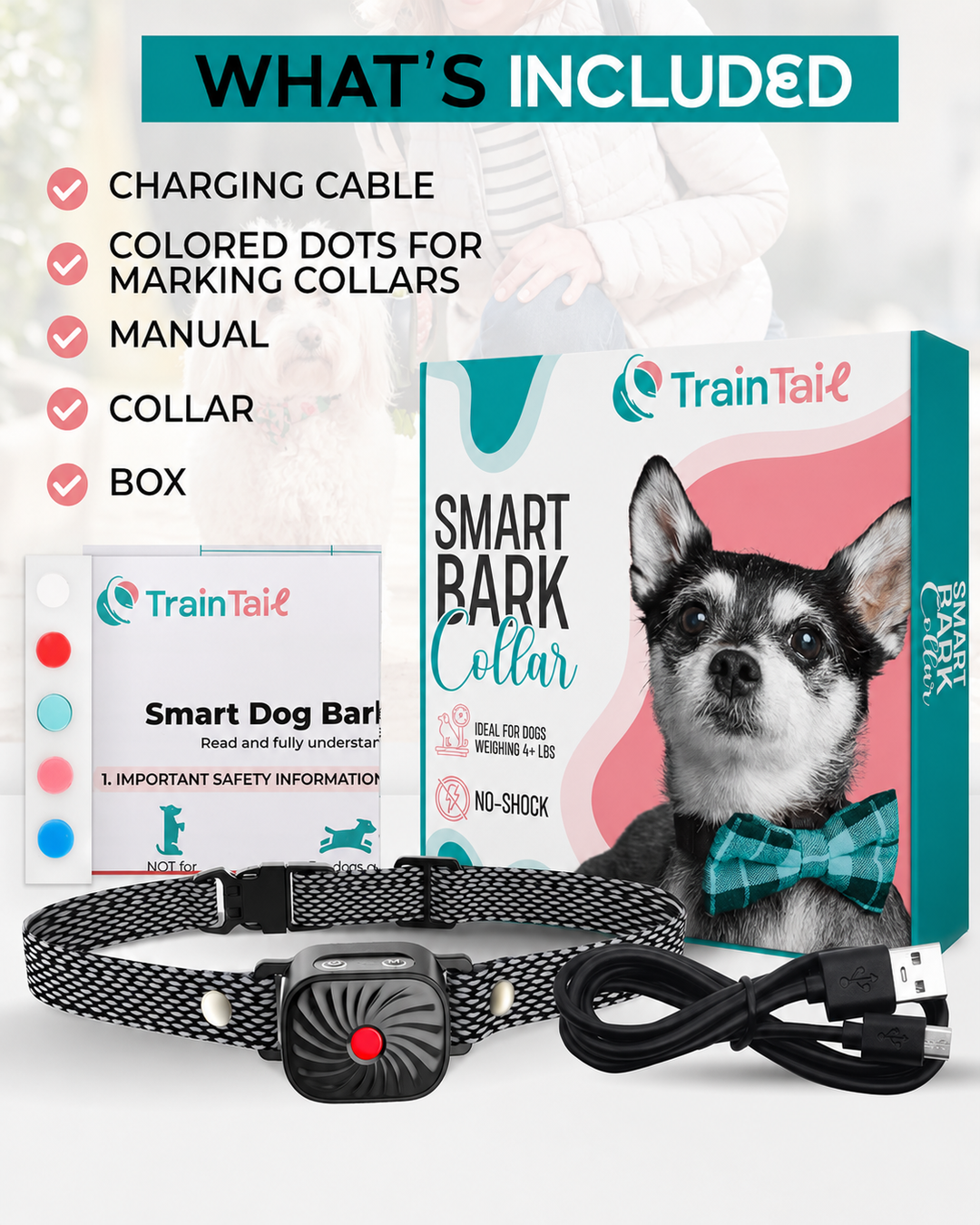 Halsband für kleine Hunde mit Ton und Vibration