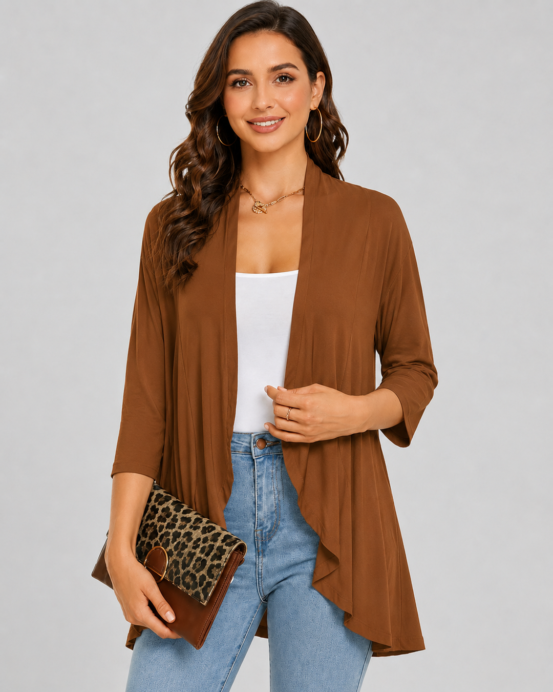 Damen Casual Weste Offene Front Weiches Material