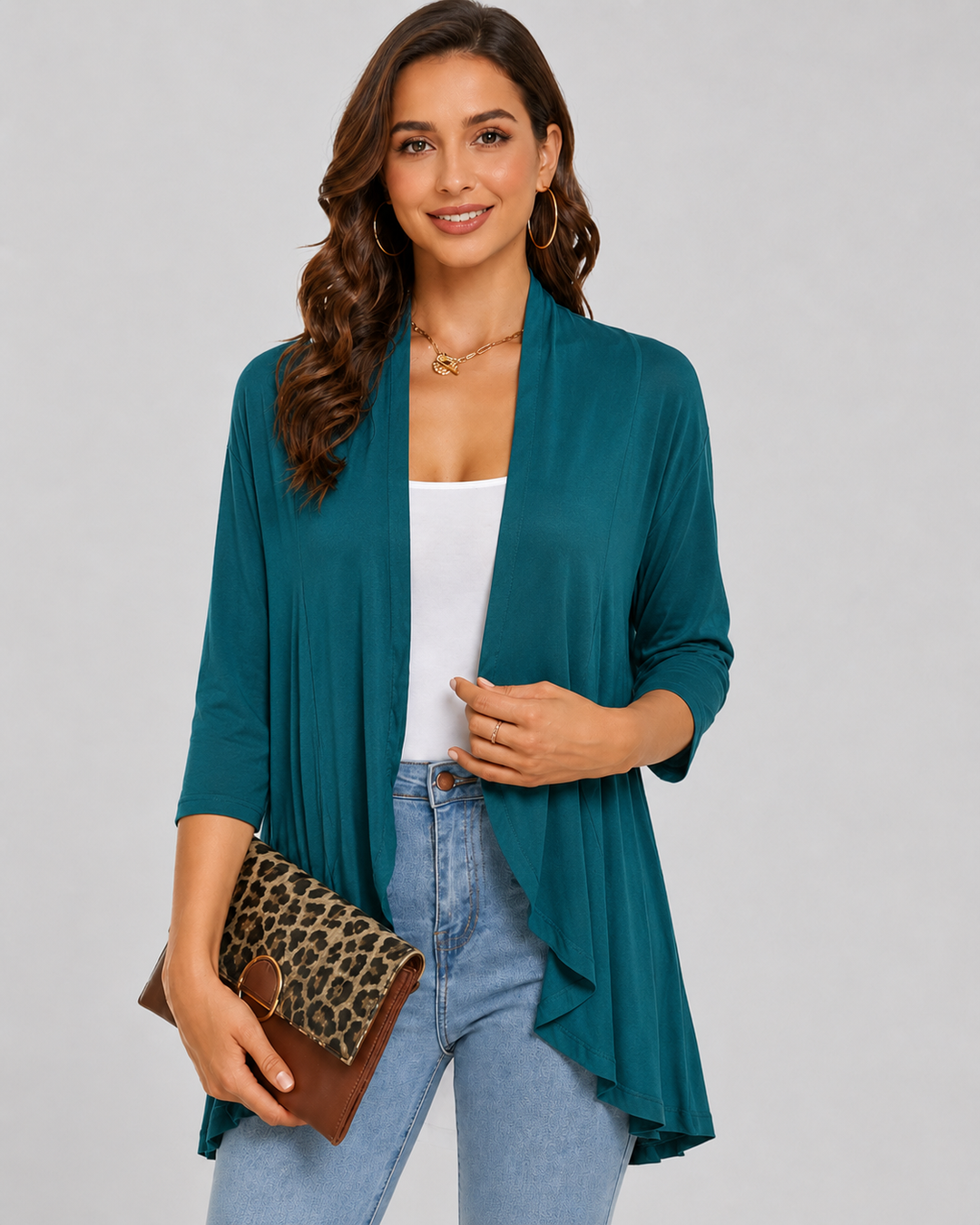 Damen Casual Weste Offene Front Weiches Material