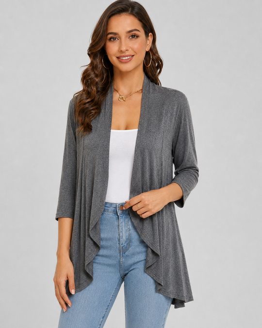 Damen Casual Weste Offene Front Weiches Material