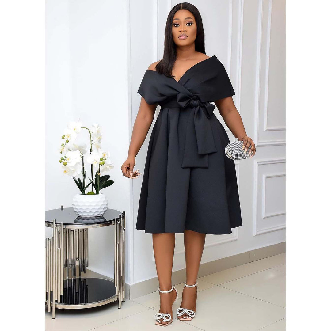 Damen Abendkleid V-Ausschnitt Elegantes Design 3