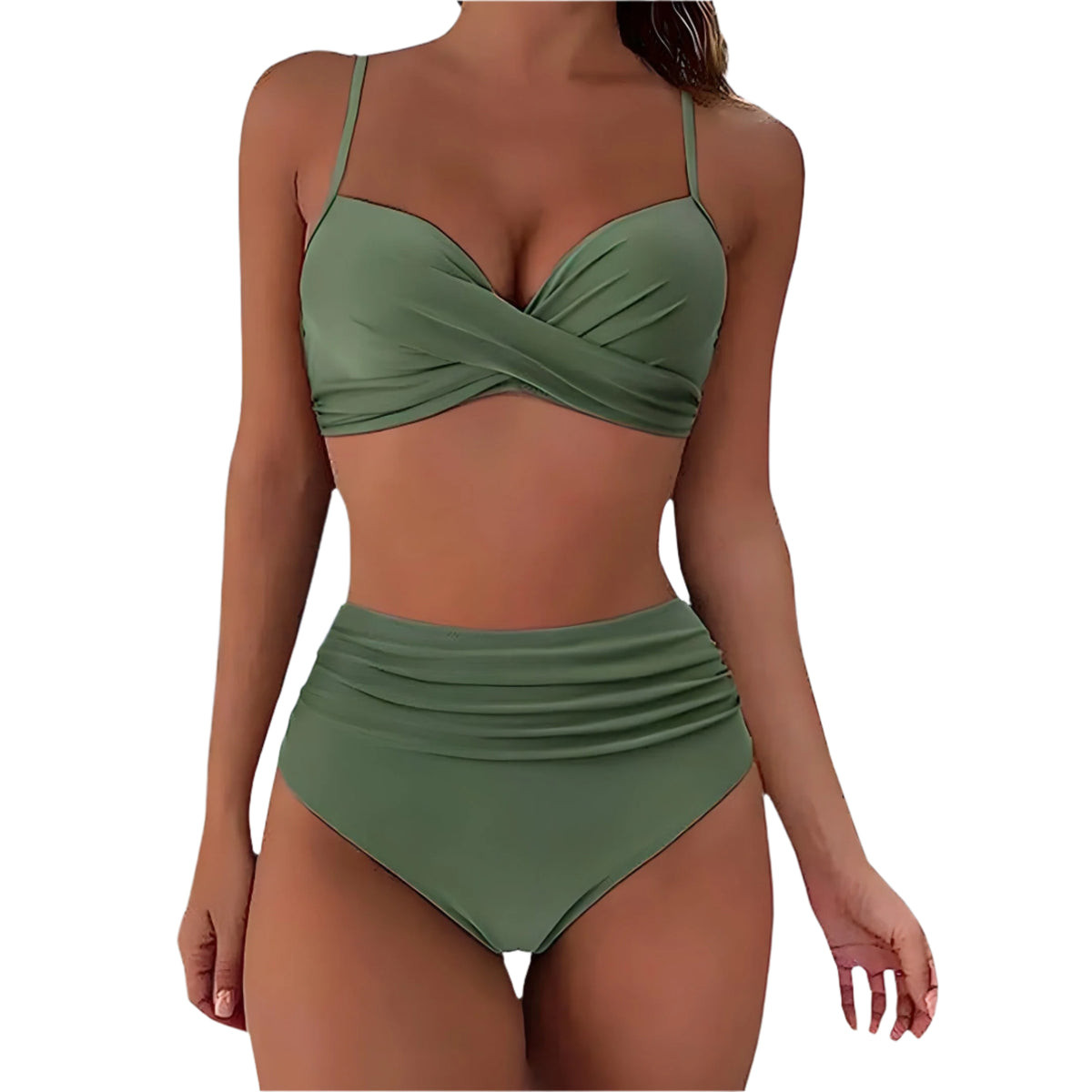 Damen Bikini Set Hochtailliert Modern Dehnbares Material 0