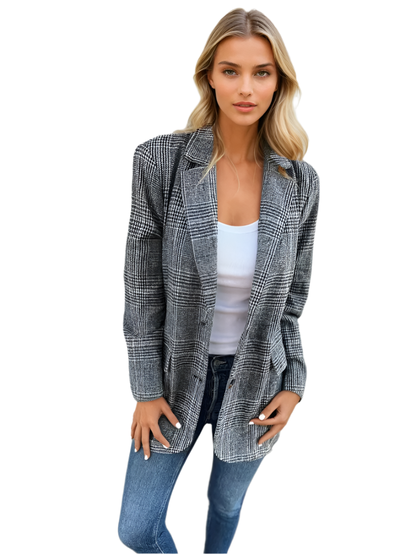 Damen Blazer mit Karomuster für den Frühling 0