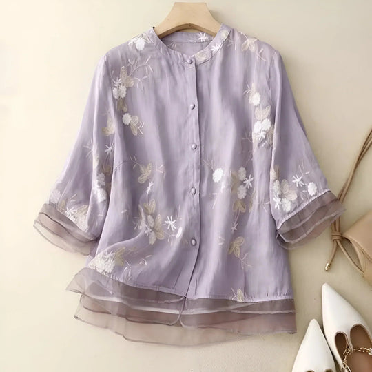 Damen Bluse Leicht Baumwolle Elegante 7