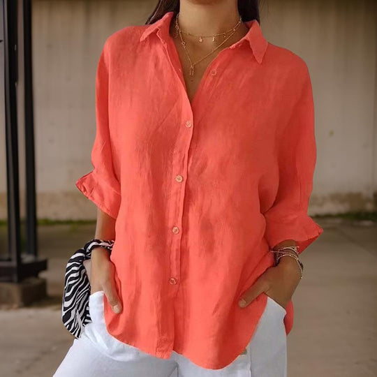 Damen Bluse Zeitlos Baumwollmischung 5