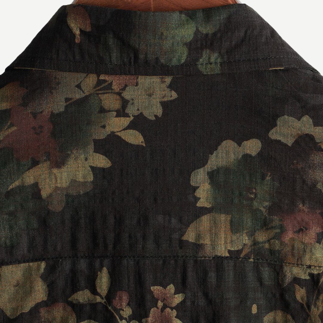 Damen Bluse mit Vintage Blumenmuster aus leichtem Stoff 3