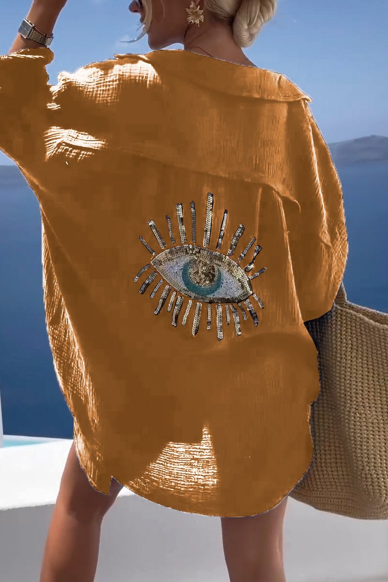 Damen Casual Shirt mit Alziendem Auge 6