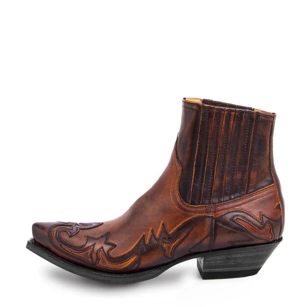 Damen Cowboystiefel Western-Stil Kunstleder 1