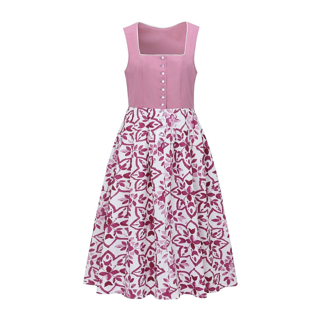 Damen Dirndlkleid mit Schürze im klassischen bayerischen Stil 3