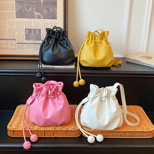 Damen Eimerhandtasche mit Kordelzug 1