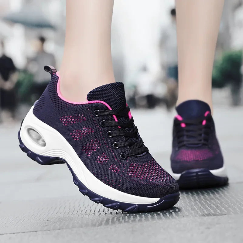 Damen Freizeit Schuhe mit Luftpolster und Dicke Sohle 0