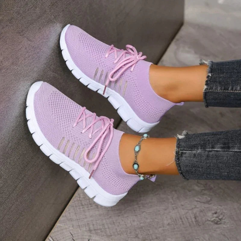 Damen Freizeit Sneakers Atmungsaktiv Mesh Leicht 15