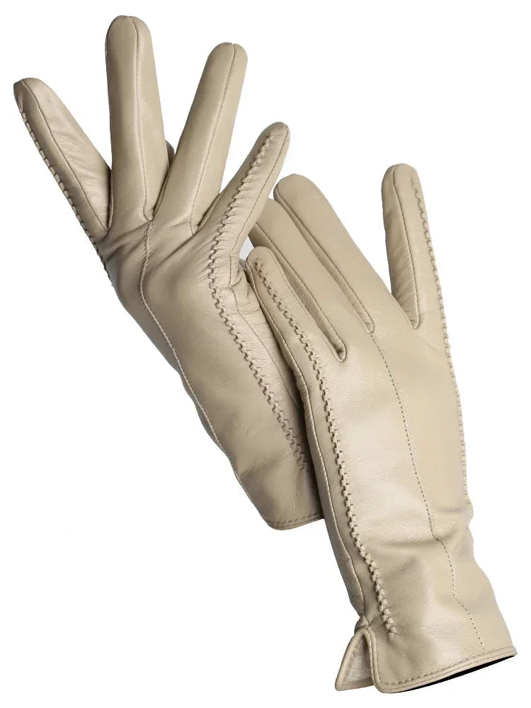 Damen Handschuhe Winter Kunstleder Warm Elegant 9