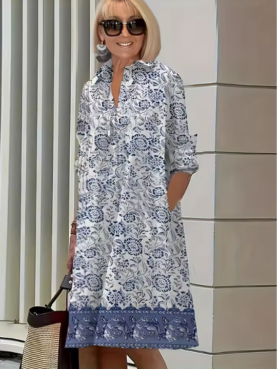 Damen Hemdkleid Lässig Polyester Atmungsaktiv für Sommer und Freizeit 11