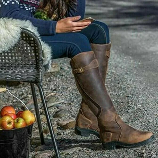 Damen Hohe Stiefel aus Leder für alle Wetterbedingungen 1