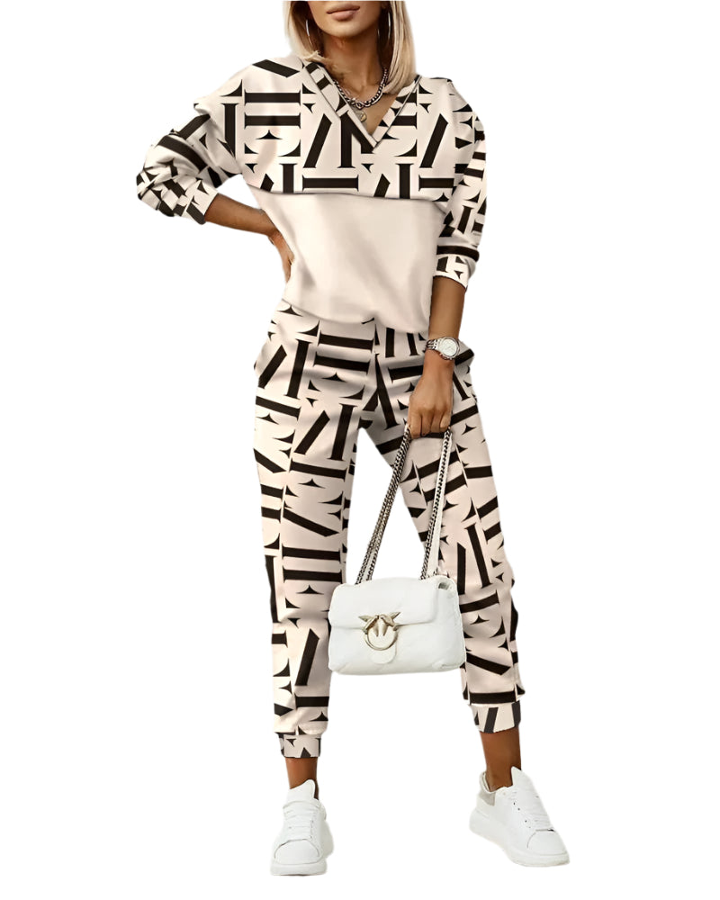 Damen Jogginganzug Cropped Mit Monogramm-Details Aus Weicher Mischfaser 0